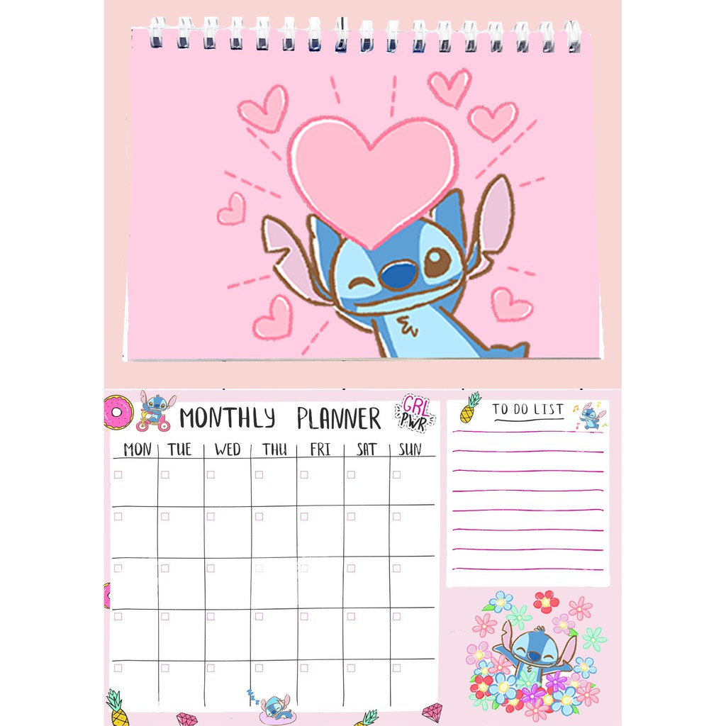 Sổ kế hoạch tháng stitch MPI24 Monthly Planner 12 trang