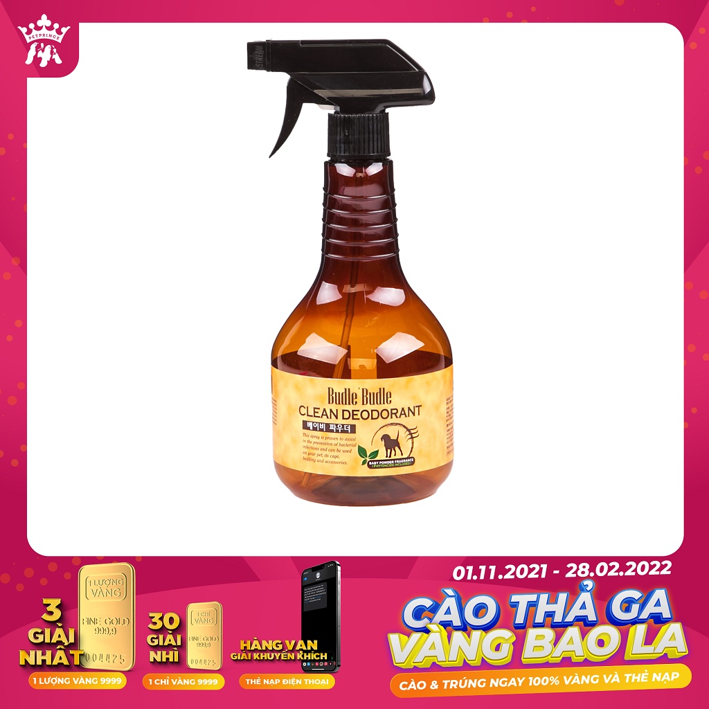 [350ml] Xịt khử mùi - dưỡng lông Budle'Budle cho chó mèo