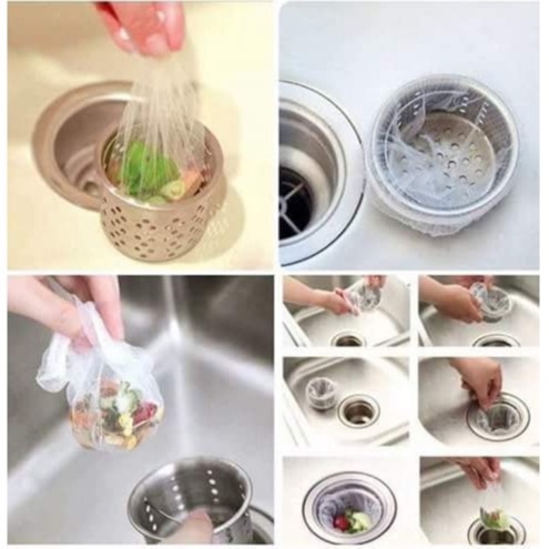 Sét 100 Túi Lọc Rác Bồn Rửa Chén Bát Thiết Kế Kiểu Lưới Siêu Dai
