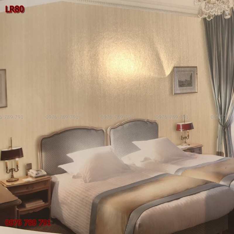 10m Giấy Dán Tường Trơn Dây Chỉ Dọc Cho Phòng Ngủ, Phòng Khách, Lụa Không Keo, Nhiều Màu lựa Chọn