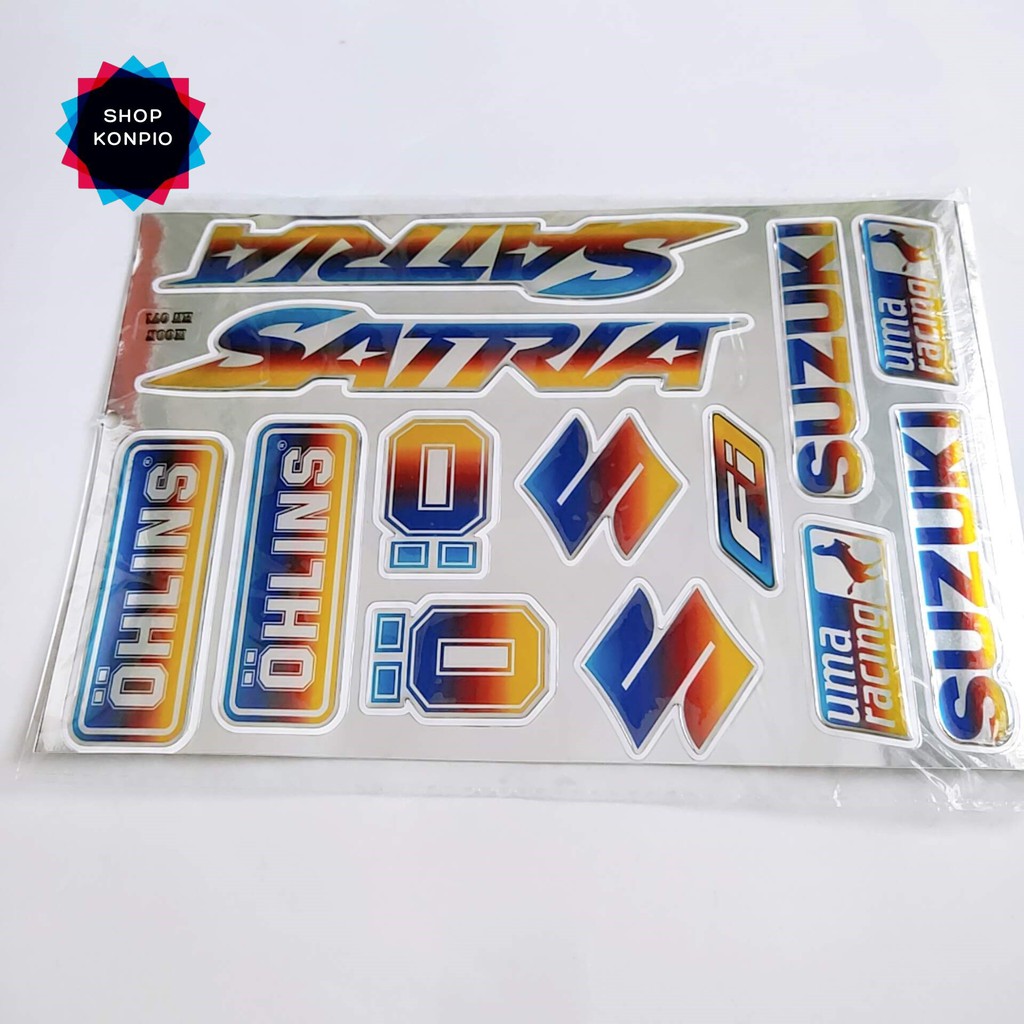 Bộ Tem Crom Dán Xe Satria Dập Nổi Cao Cấp Chống Thấm Nước, Chống Bay Màu ( Sticker )