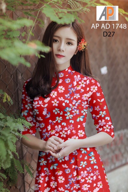 Vải áo dài hoa nhí