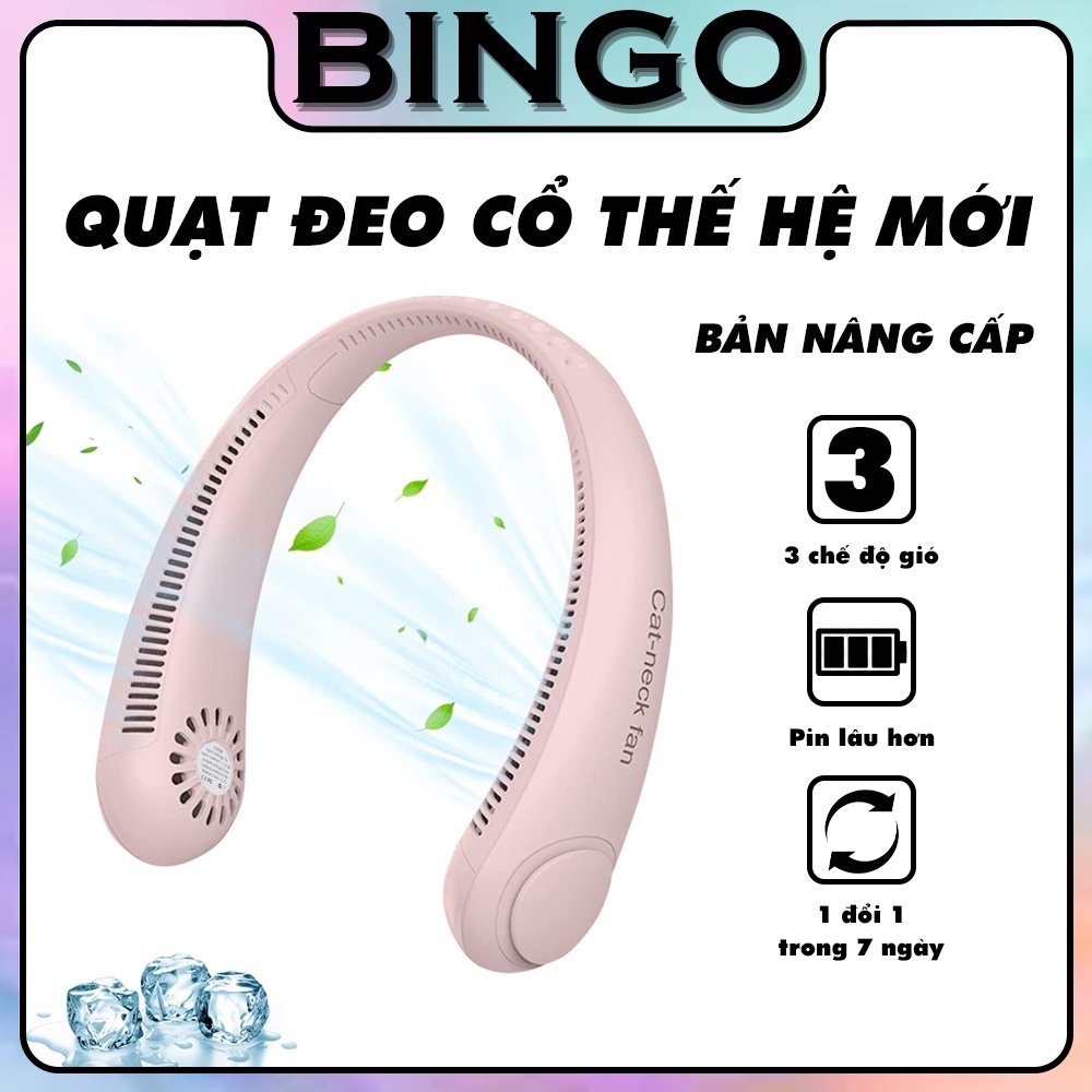 Siêu Phẩm Hè 2022 Quạt Đeo Cổ Parrot USB Mini Tích Điện Không Cánh Tiện Lợi, Thời Trang, Dáng Thể Thao - BINGO STORE