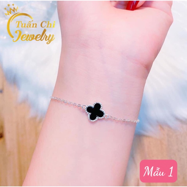 Lắc Tay Nữ ⚡BẠC ĐẸP⚡ Vòng Tay Bạc Nữ Họa Tiết Cỏ Bốn Lá Nổi Bật, Xinh Xắn, Dây Chuyền Nữ Đẹp