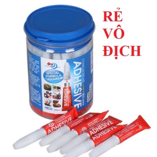 MUA NHIỀU GIÁ TỐT - 1 Hộp Keo Dán Rêu Thuỷ Sinh Tuýp MÀU ĐỎ (25 tuýp)