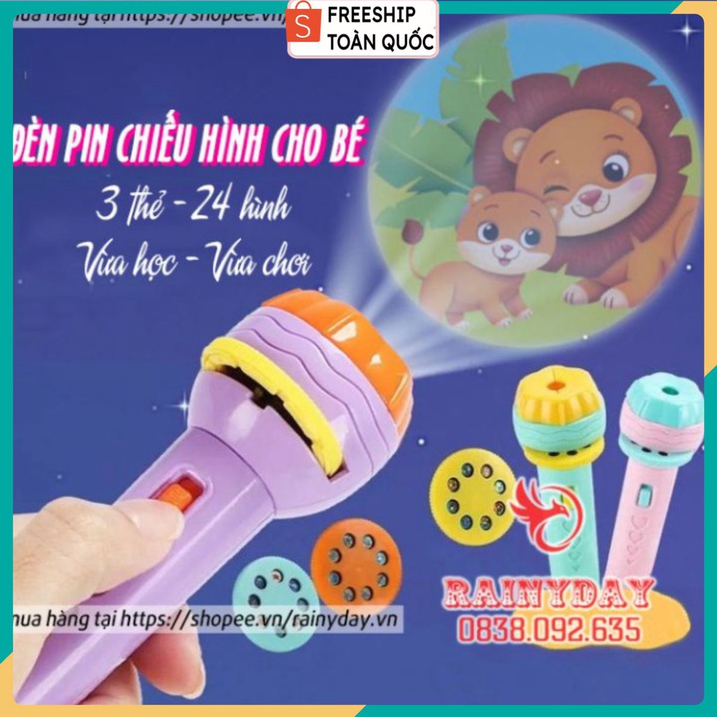 Đèn pin chiếu hình cho bé 24 hình động vật đồ chơi đèn pin kể chuyện cho bé . .