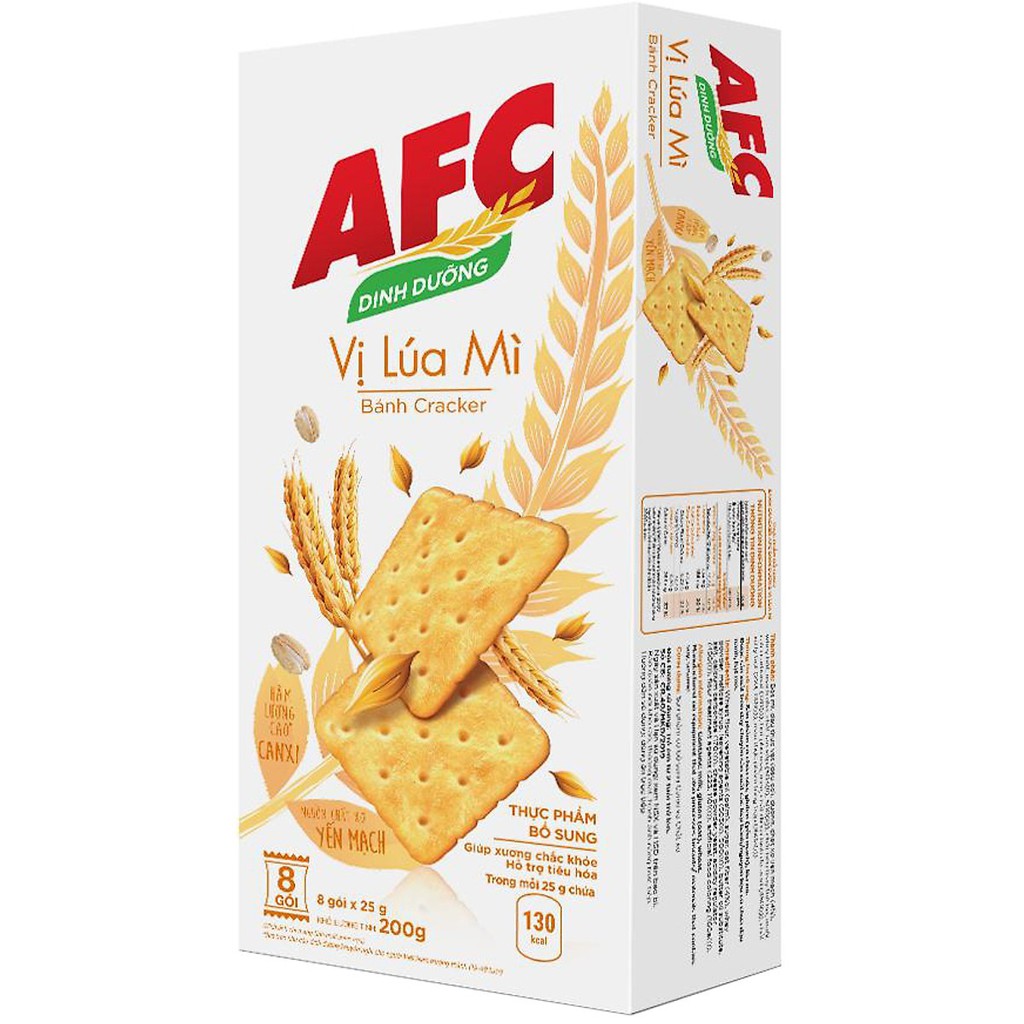 Bánh Cracker AFC Dinh Dưỡng Vị Lúa Mì (Hộp 200g)