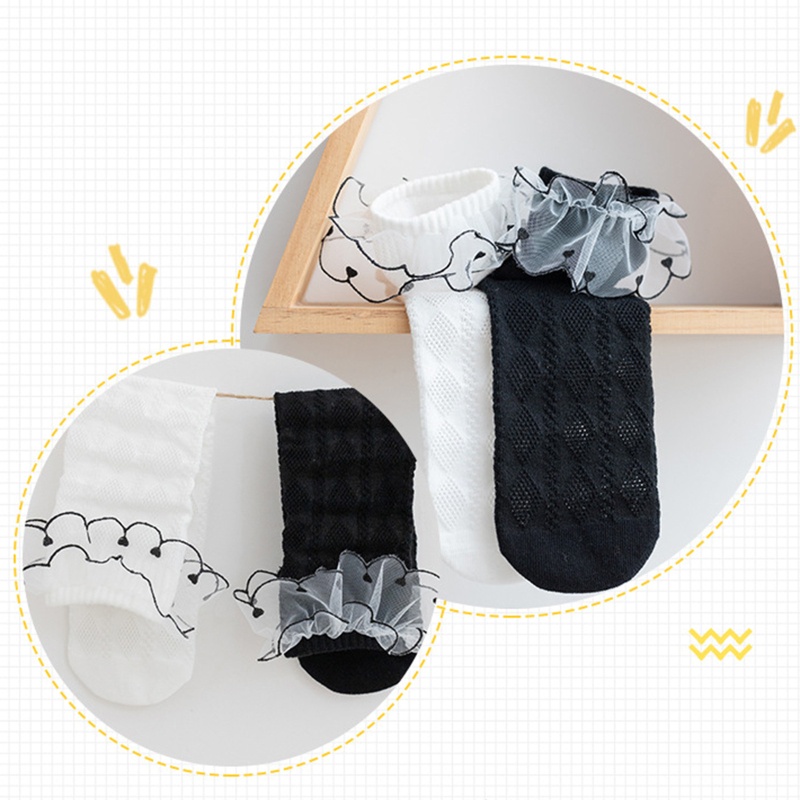 Tất Lưới Cotton Cao Qua Gối Phối Ren Đính Kim Cương Ngọt Ngào Cho Bé Gái