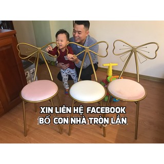 Ghế ngồi kiêm ghế trang điểm bền đẹp tiện lợi xinh xắn chắc chắn cho các chị em nữ - Ghế nơ có thể tháo rời cho mọi nhà