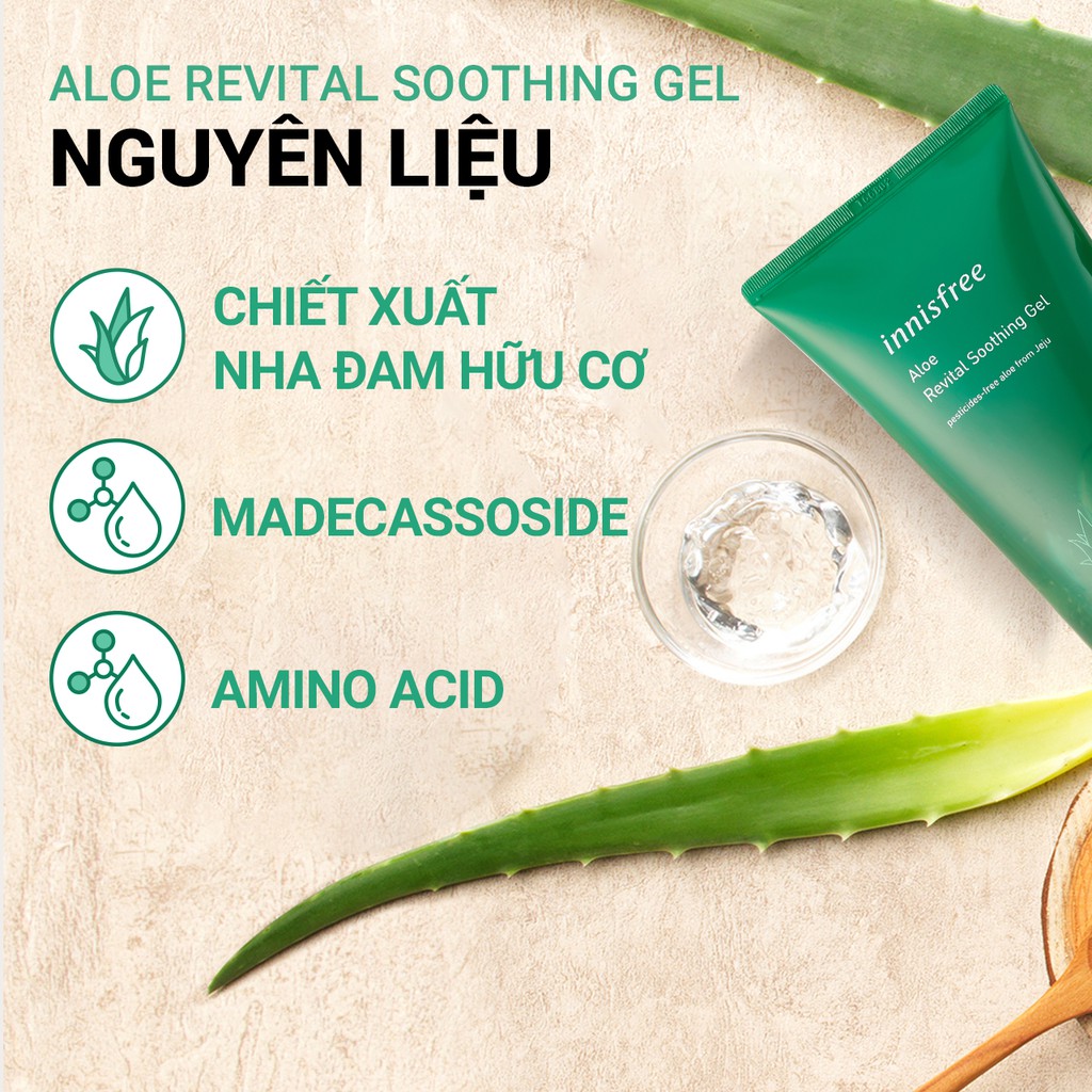 [Mã COSIF05 giảm 10% đơn 400K] Gel làm dịu đa năng nha đam innisfree Aloe Revital Soothing Gel 300ml