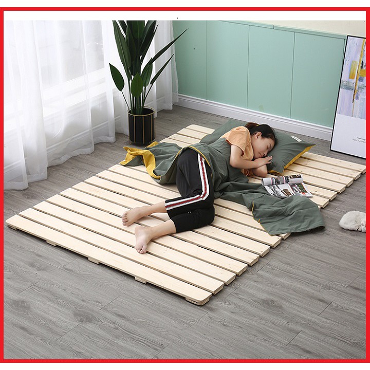 Giường cuộn trải sàn thông minh 60cmx180cm - giường cuộn gỗ thông - giường pallet thông minh