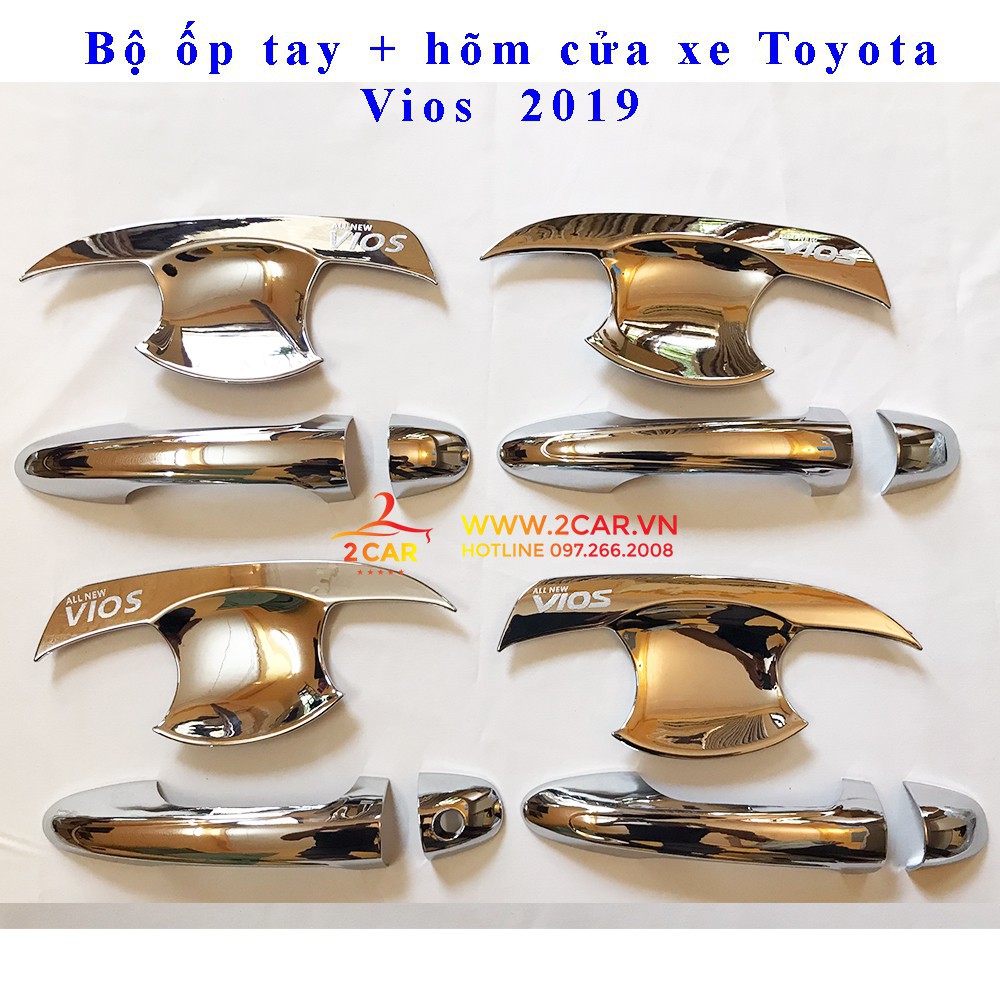 [Mã LIFEAU5SALE giảm 20k đơn 50k] Bộ ốp tay + hõm cửa xe Toyota Vios 2019-2021mạ Crom Cao cấp Bảo Vệ Xe