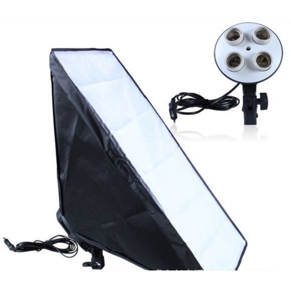 Bộ kit Softbox 50cm * 70cm 4 chuôi đuôi đèn Đèn Chụp Hình Studio hỗ trợ hắt sáng chụp ảnh sản phẩm