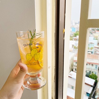 (Hình thật/Có sẵn) Ly thuỷ tinh thân cao Three Lemon