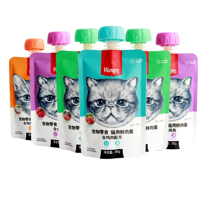 Súp thưởng pate wanpy nắp vặn cho mèo nhiều hương vị tươi ngon dễ bảo quản gói 90g
