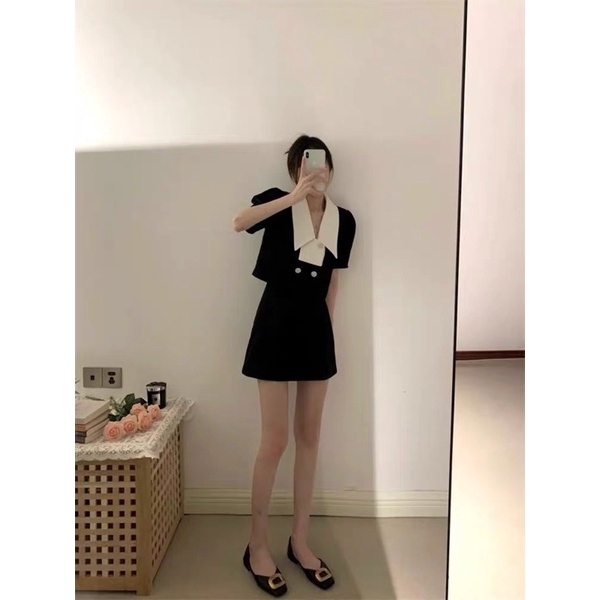 Áo sơ mi cộc tay  tiểu thư phong cách Hàn thanh lịch