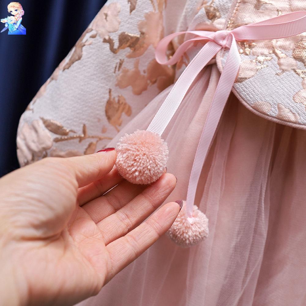 Đầm Ngắn Tay Chất Lượng Cao Cho Bé GáiĐầm Bé Gái Kiểu Hán Phục Xinh Xắn Thời Trang Năm Mới