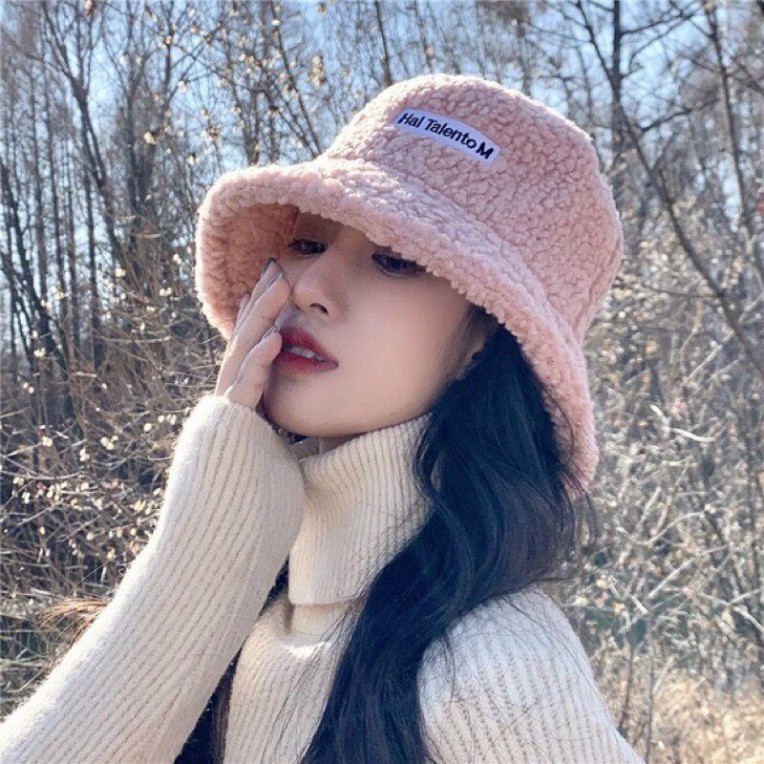 Mũ bucket lông cừu có lót bên trong siêu hot hit , có dây rút bên trong thắt