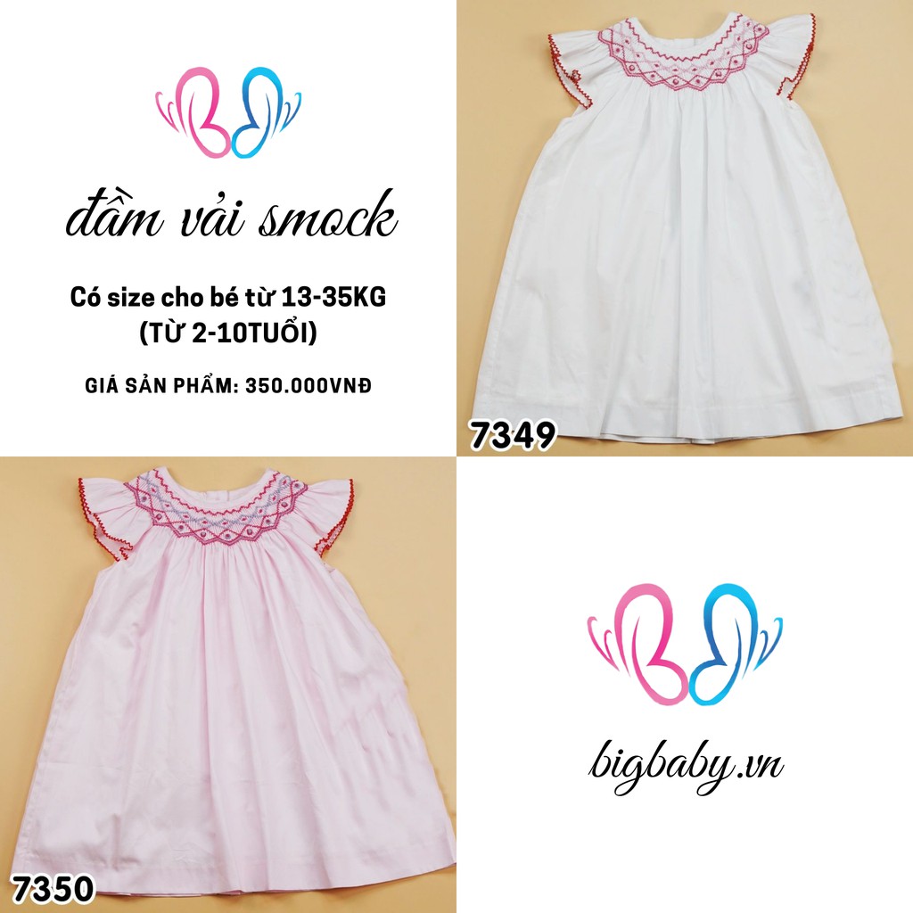 ĐẦM BÉ GÁI SMOCK JJ CHO BÉ TỪ 13-35KG