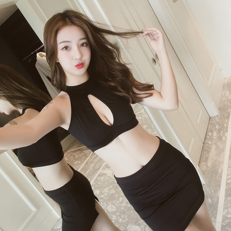 [Sỉ-Rẻ] Bộ đồ ngủ cosplay sexy thư ký hở nửa ngực không tay [Lẻ-Sỉ] | BigBuy360 - bigbuy360.vn