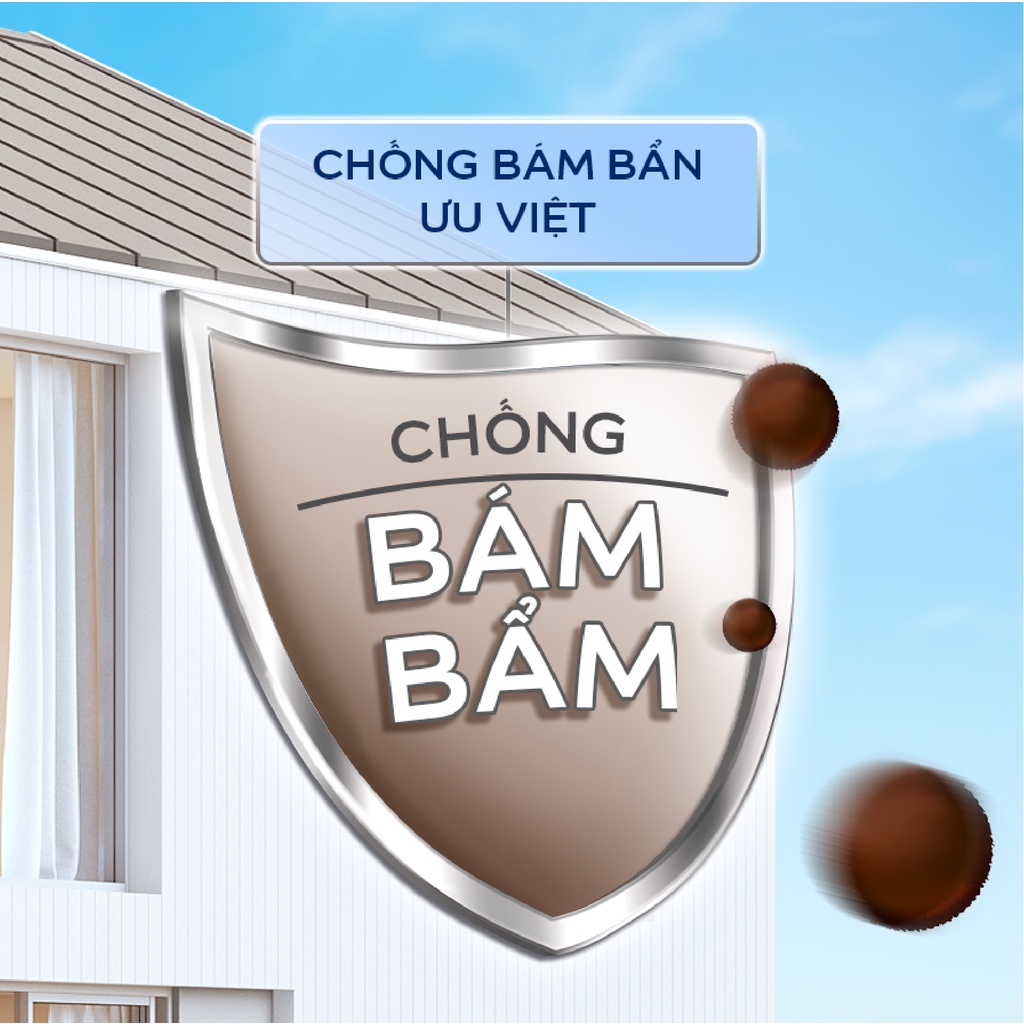 Sơn nước tường ngoại thất - Siêu Cao cấp - Dulux Weathershield - Bề mặt mờ - 1L