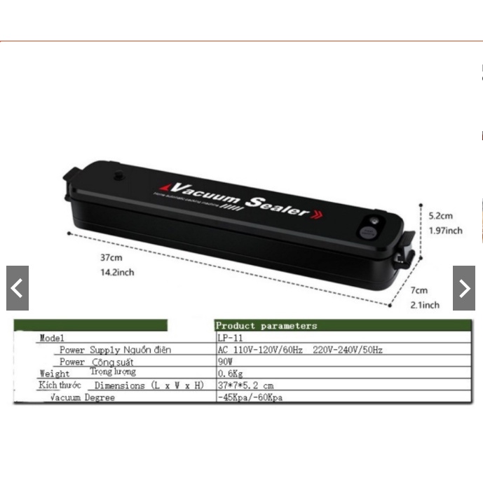 Máy Hút Chân Không Thực Phẩm Kèm Hàn Miệng Túi Vacuum Sealer  giá sỉ