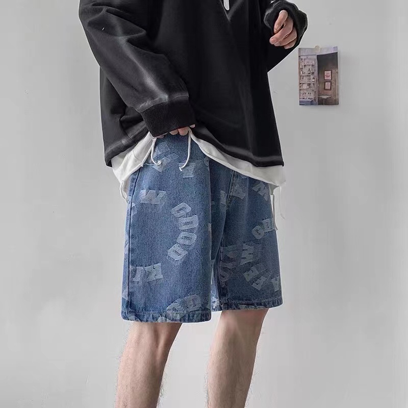Áo Thun Ngắn Tay Kèm Quần Jean baggy Thời Trang Mùa Hè Hàn Quốc Cho Nam