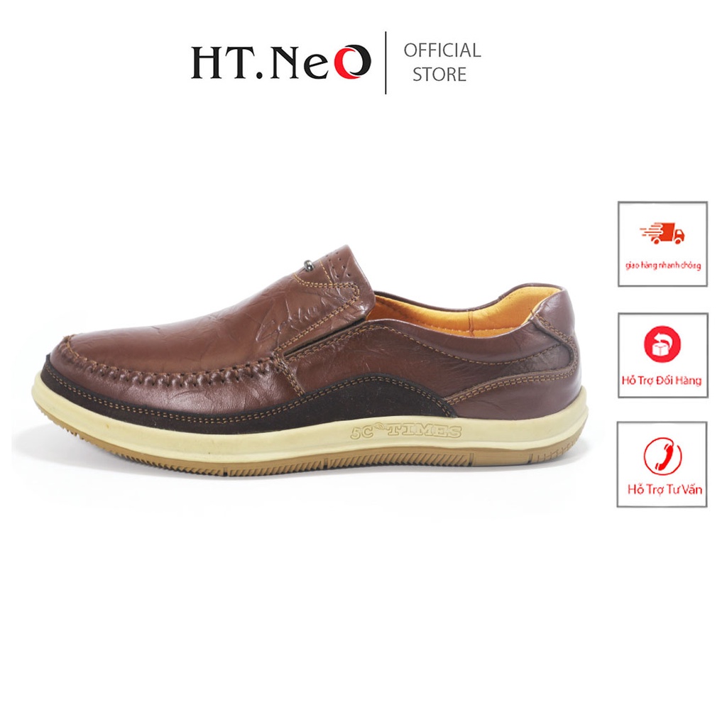 Giày da nam - Giày mọi nam công sở HT.NEO da bò cao cấp, thiết kế đơn giản ,kiểu dáng sang trọng ,dễ phối đồ GM12
