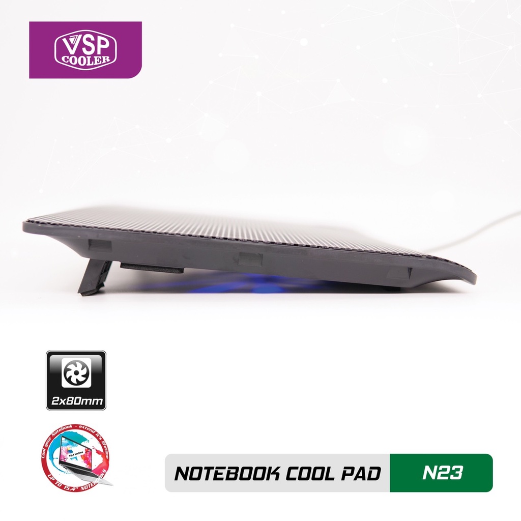 Đế tản nhiệt Laptop VSP COOLER N23 2FAN (14'-17'). VI TÍNH QUỐC DUY