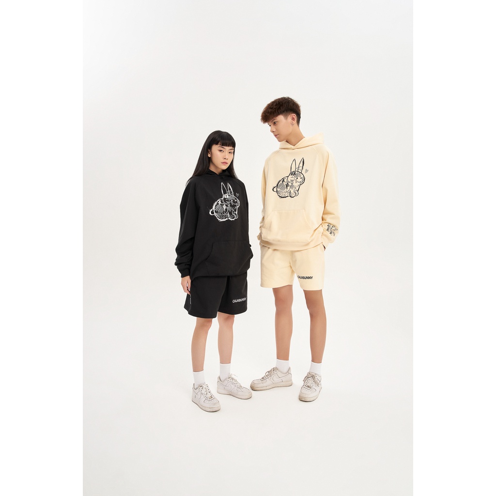 Áo hoodie tay dài CALMBUNNY khoác nam nữ đẹp form rộng kem BUTTER