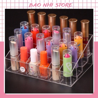 Khay đựng son 24 ô nhựa mica siêu bền trong suốt 88189 BẢO NHI SHOP