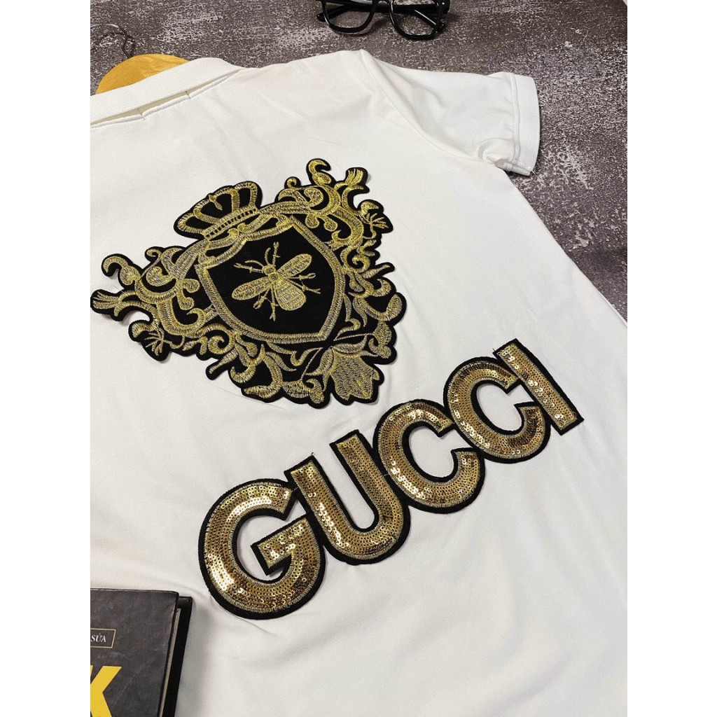 ÁO THUN NAM TRỤ KIM SA CỰC CHẤT GUCI CHO CÁC AE , TÔN DÁNG FORM CHUẨN HK