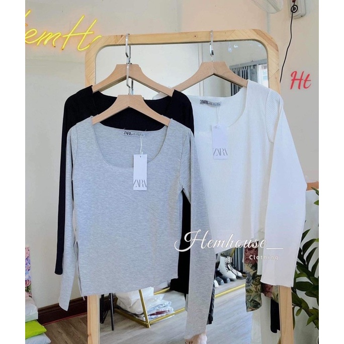 Áo thun dài tay bozip xẻ tà lệch H26