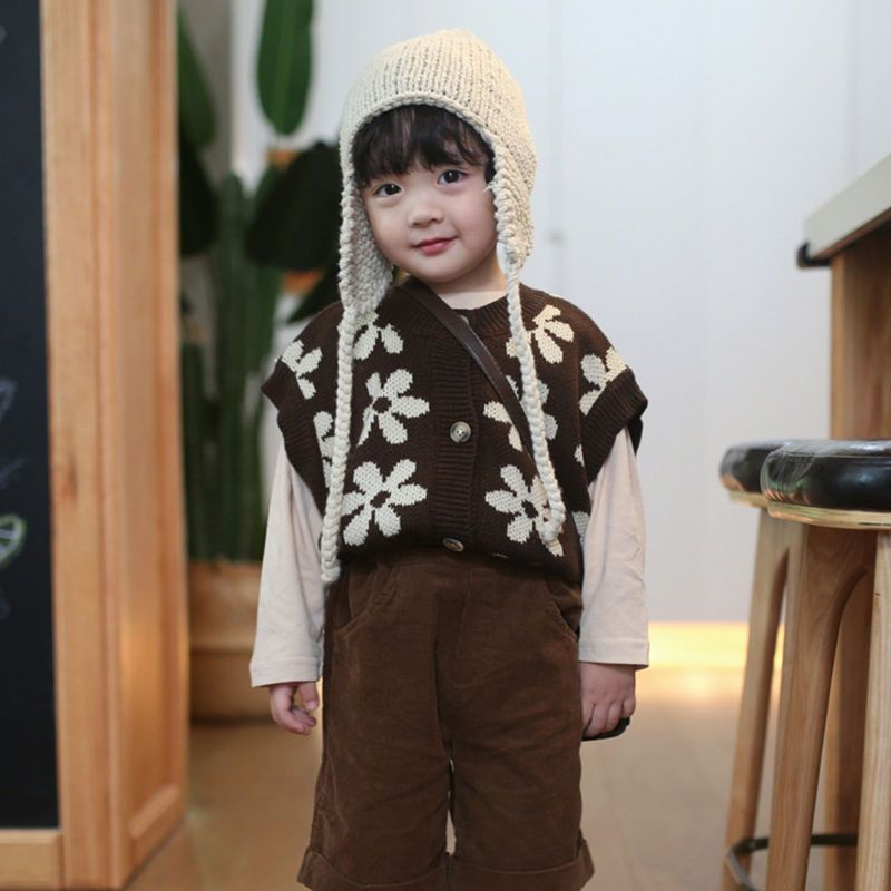 [Babycat] Hàng Có Sẵn Áo Khoác Cardigan Dệt Kim Không Tay Phong Cách Hàn Quốc Nhật Bản Thời Trang Xuân Thu Hàng Mới Dành Cho Bé Trai Và Bé Gái