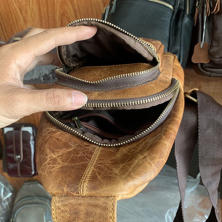 Túi đeo chéo da bò thật Da bò cao cấp CB03