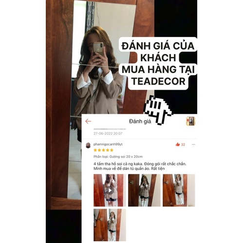 Gương dán tường không khoan thủy tinh chịu lực bảo hành 12 tháng có sẵn băng keo chuyên dụng nhiều kích thước