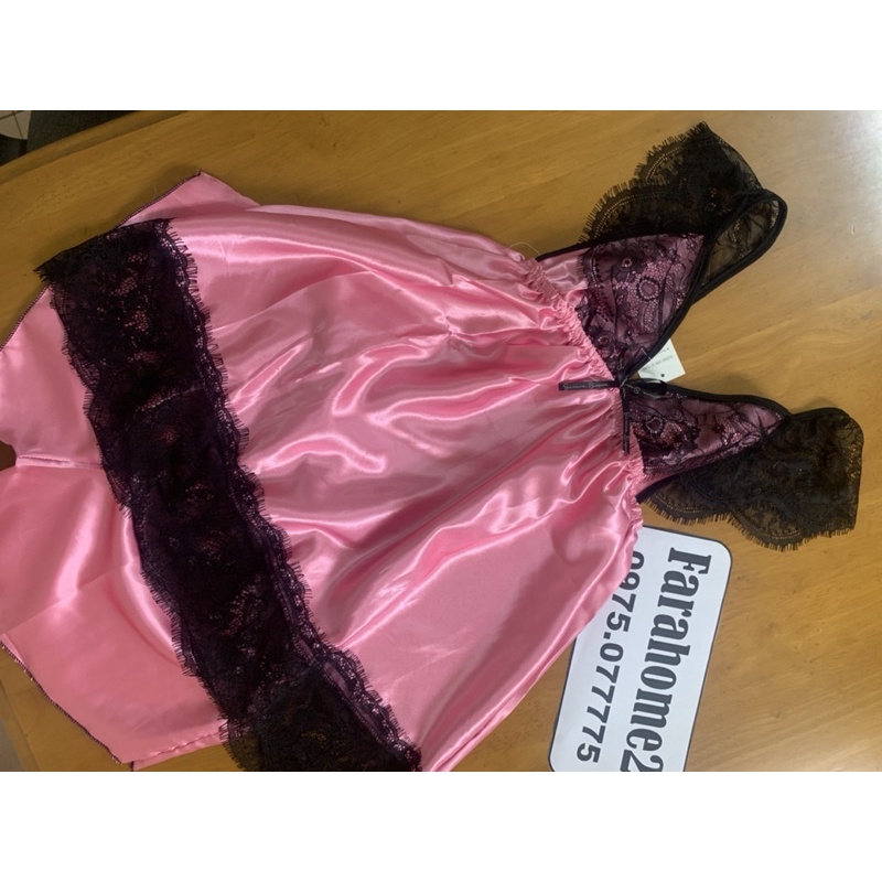 Bộ ngủ phi lụa ren sexy size 40 -52kg mẫu thật shop chụp