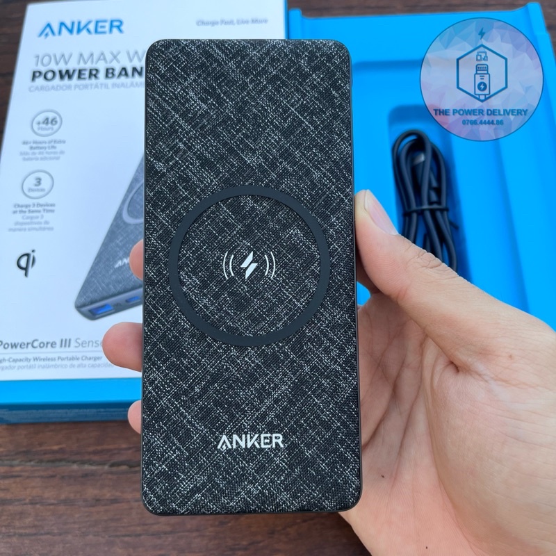 Sạc dự phòng không dây ANKER PowerCore III 10000mAh - A1617 PD MAX 18W, KHÔNG DÂY MAX 10W - Bảo hành 12 tháng