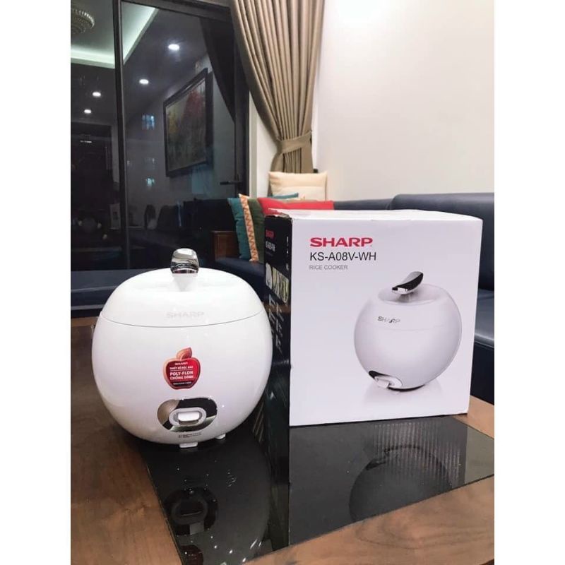 Nồi cơm điện Sharp KS-A08V hình quả táo siêu đẹp và phong cách, 0.7L phù hợp cho 1-3 người ăn