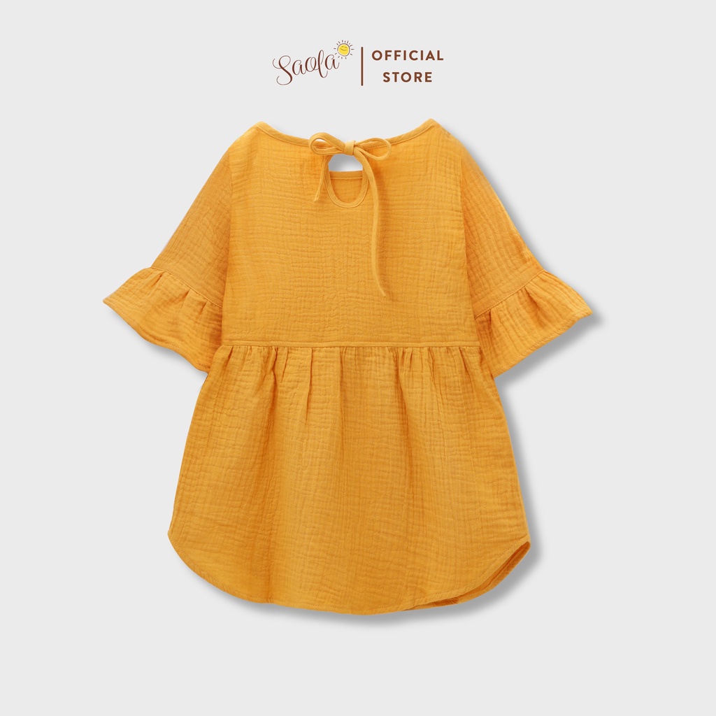 Váy Bé Gái Tay Loe Cổ Tròn - DRM008 - SAOLA KIDS CLOTHING