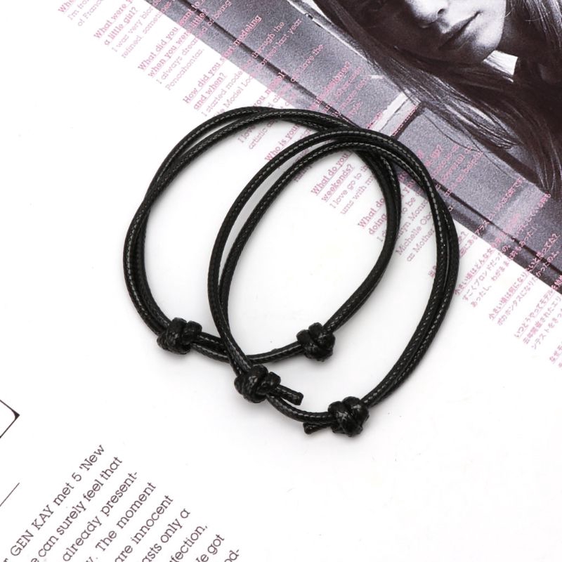 Set 2 Vòng Tay Bện Dây Da Thời Trang Cho Cặp Đôi