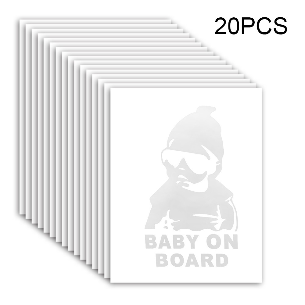 Set 20 Miếng Dán Trang Trí Xe Ô Tô Hình Em Bé Trên Bảng Chữ Baby On Board