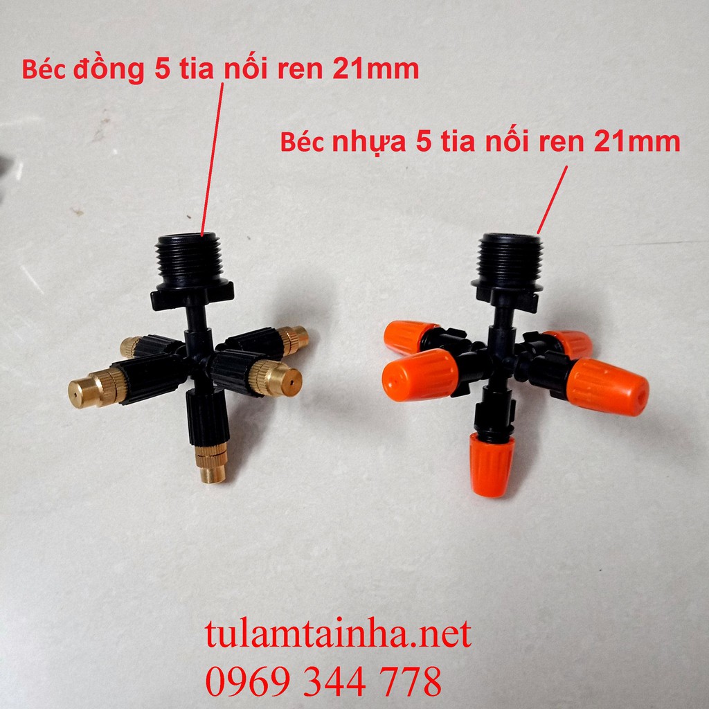 Béc phun sương 1 tia / 5 tia chất liệu nhựa / đồng dùng tưới lan