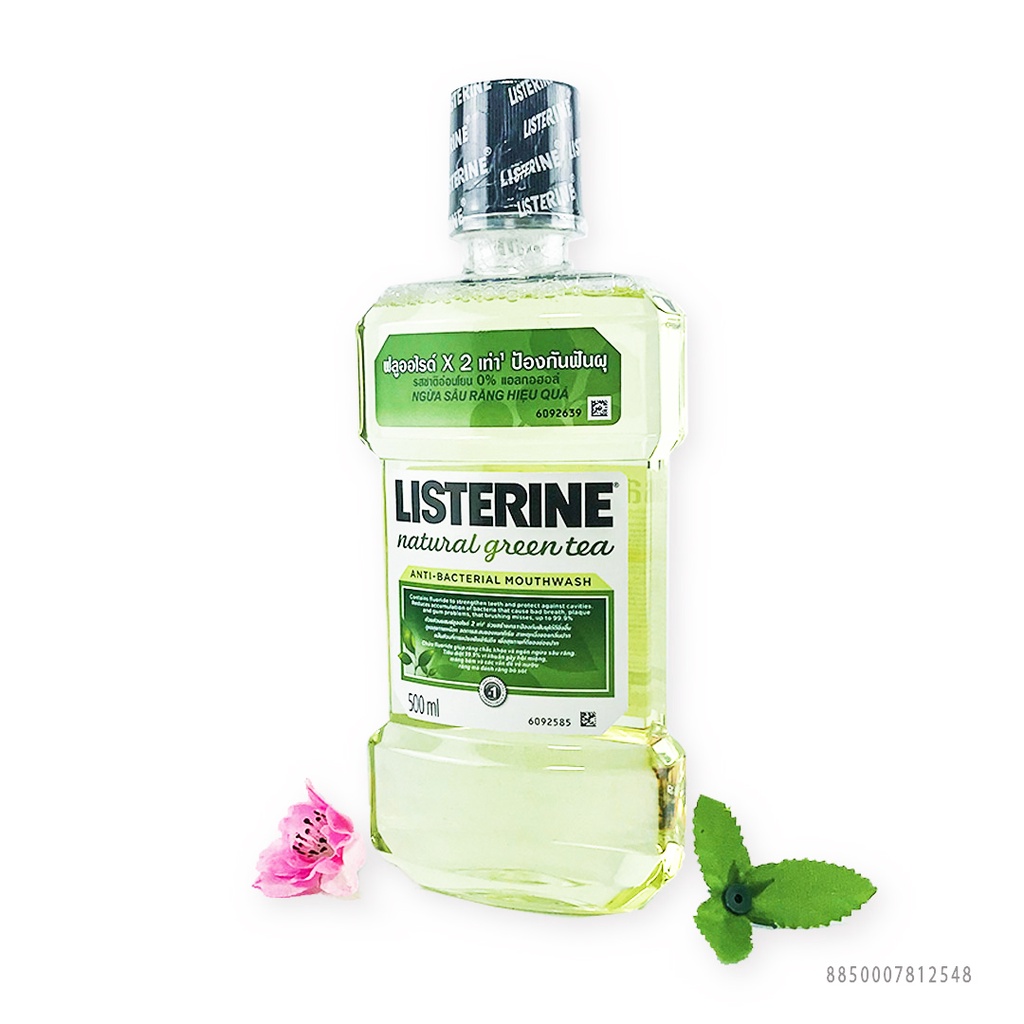 Nước súc miệng Listerine bạc hà, trà xanh 500ml, 750ml