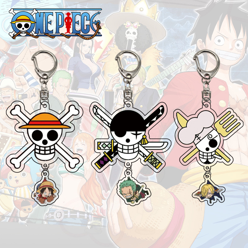 Móc khóa acrylic Anime One Piece trong suốt Luffy Chopper có thể giữ chìa khóa dễ thương