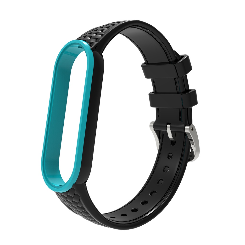 Dây Đeo Silicon Mềm Kết Cấu Sợi Carbon Chống Mồ Hôi Thay Thế Cho Xiaomi Mi Band 5 / 6