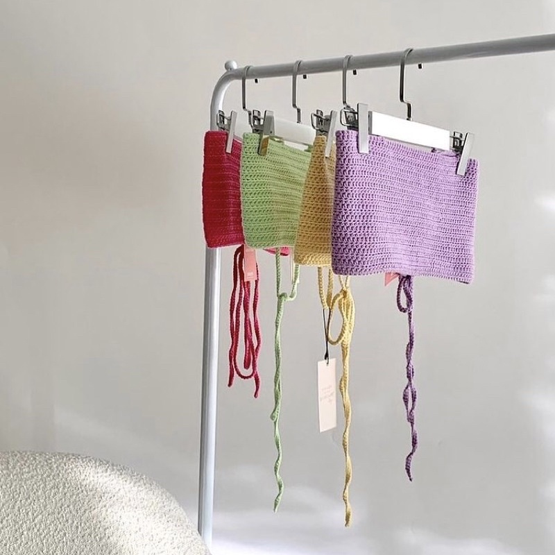 Áo len handmade thắt chéo lưng Bee Top