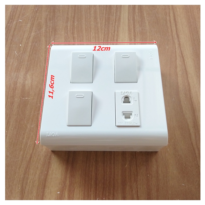 Ổ cắm Công tắc LiOA - Dòng Concept vuông công tắc lớn Chính hãng