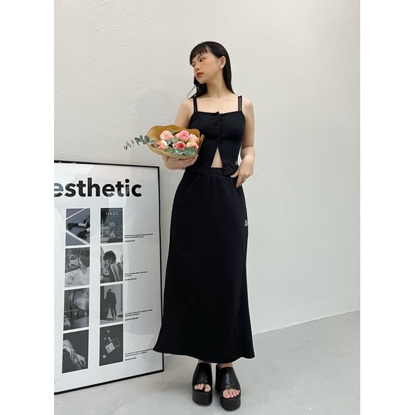 MOODSWINGS Váy dài thêu PARABOL MIDI SKIRT