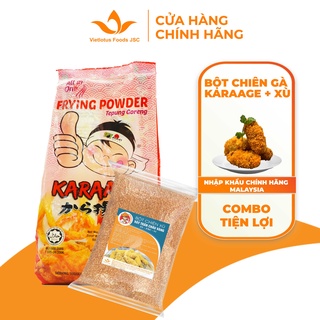 COMBO Bột chiên gà giòn 1 Túi Karaage 500g + 1 Bột chiên xù vàng/ cam 400g